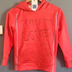HIP HOP & FRIENDS Kids Unisex Red Hoodie Pocket What's Love? Sz Medium Soft NWT